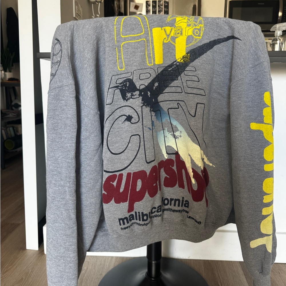 Free City grey zip up hoodie size M